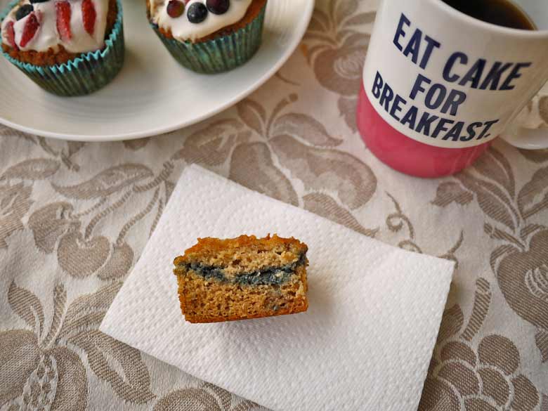 4th of July Menu: Cherry-Vanilla Muffins w/ Whipped Cream & Berries (paleo, GF) | Perchance to Cook, www.perchancetocook.com
