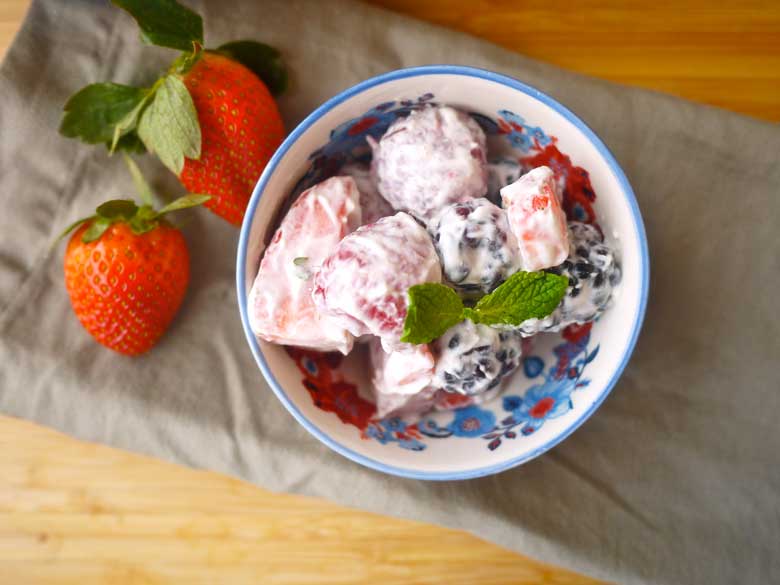 Mixed Berries and Cream (paleo, GF, dairy-free) | Perchance to Cook, www.perchancetocook.com